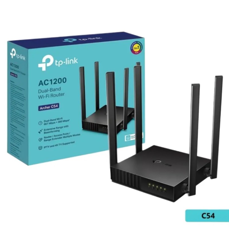 TP-Link Archer C54 AC1200 Dual Band 4 Antenna MU-MIMO Beamforming Wi-Fi Router